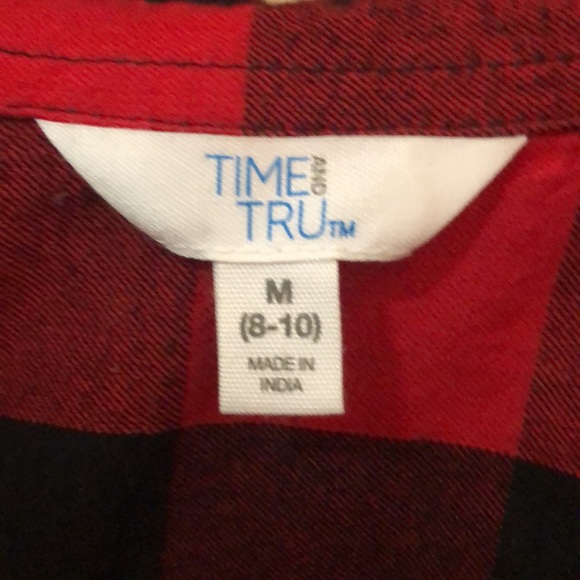 Time and Tru Womens’ Button Down Hi Lo Flannel Long Sleeved Shirt US Sz M (8-10) - Picture 2 of 3